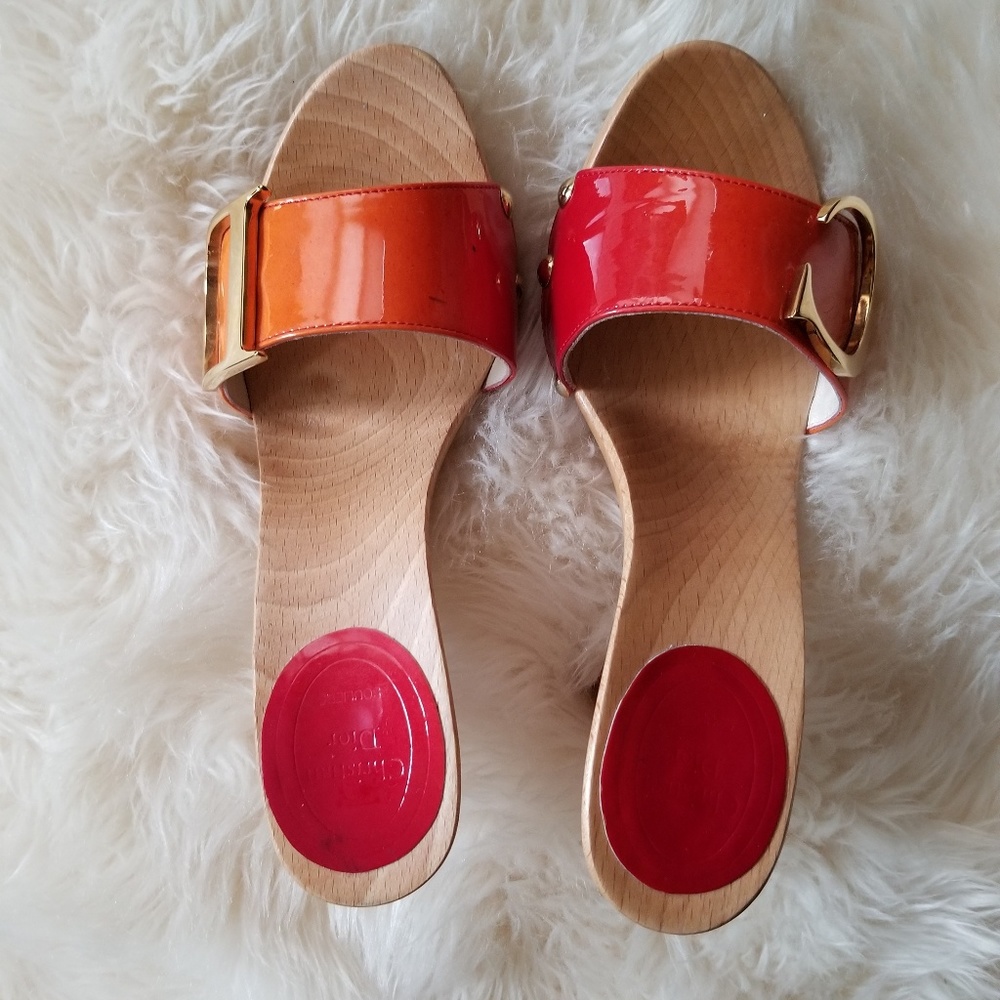 Womens Dior pink and orange ombre high heels